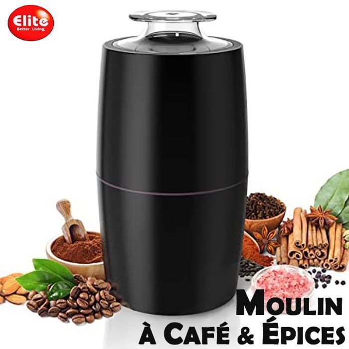Moulin à café électrique Elite, 150W, pour moudre grains à café, épices et autres