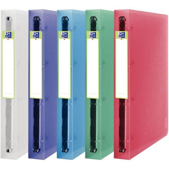 Classeur - OXFORD - 4 anneaux - 4 cm - A4+ - Assortis - Semi-rigide