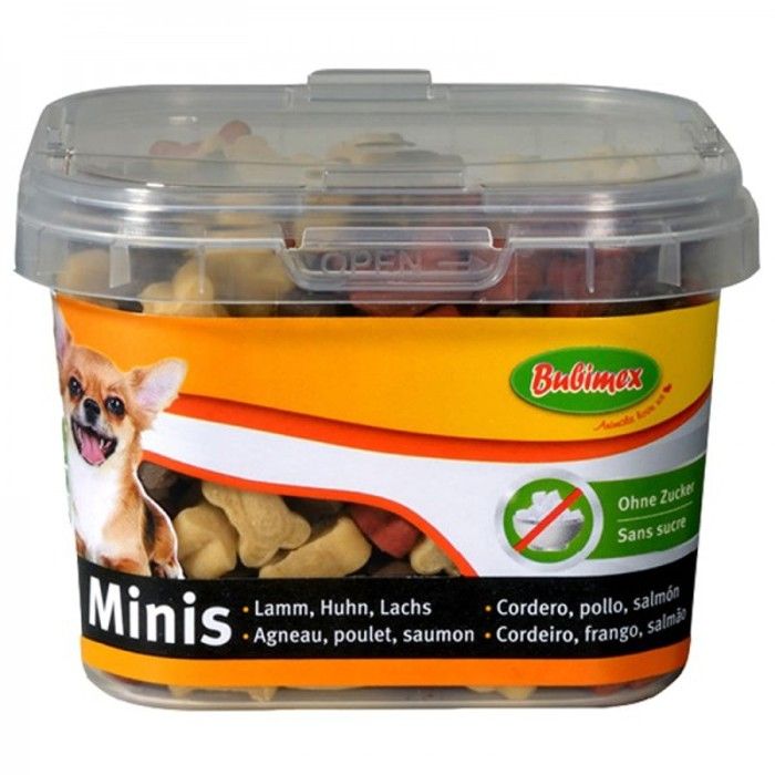 Friandise - BUBIMIX - Minis Agneau, Poulet et Saumon - 140g - Sans sucre - Pour chien adulte