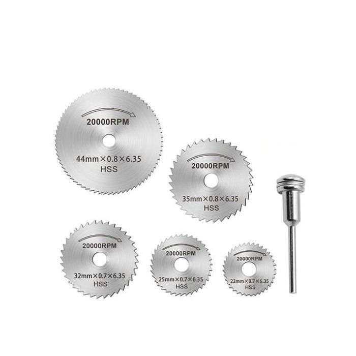 6pcs rotatif ensemble de disques de coupe hss outil rotatif de coupe
