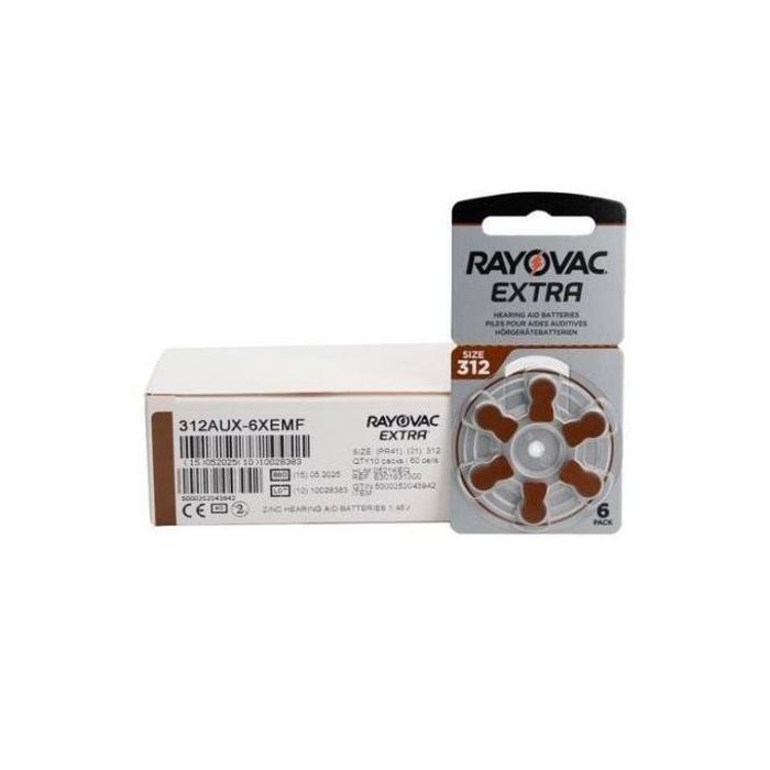 Rayovac 10 Boites x6 Piles Aide Auditive 1.45v Size 312 // Zing Air Batterie S312 PR41