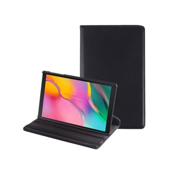 Coque 360° Rotation  pour Galaxy Tab A 10.1 (2019) T510 / T515, avec support (noir)