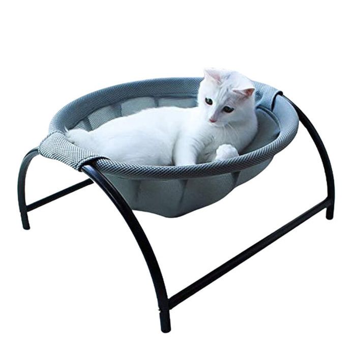 Hamac pour Chat et Petit Chien - Confort Frais - Tissu Mesh Aéré - Intérieur/Extérieur - 43x43x24 cm