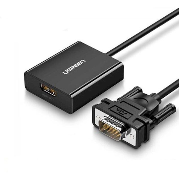 Adaptateur VGA vers HDMI - UGREEN - 50945 - Noir - Connecteur audio 3,5 mm - Compatible TV/moniteur