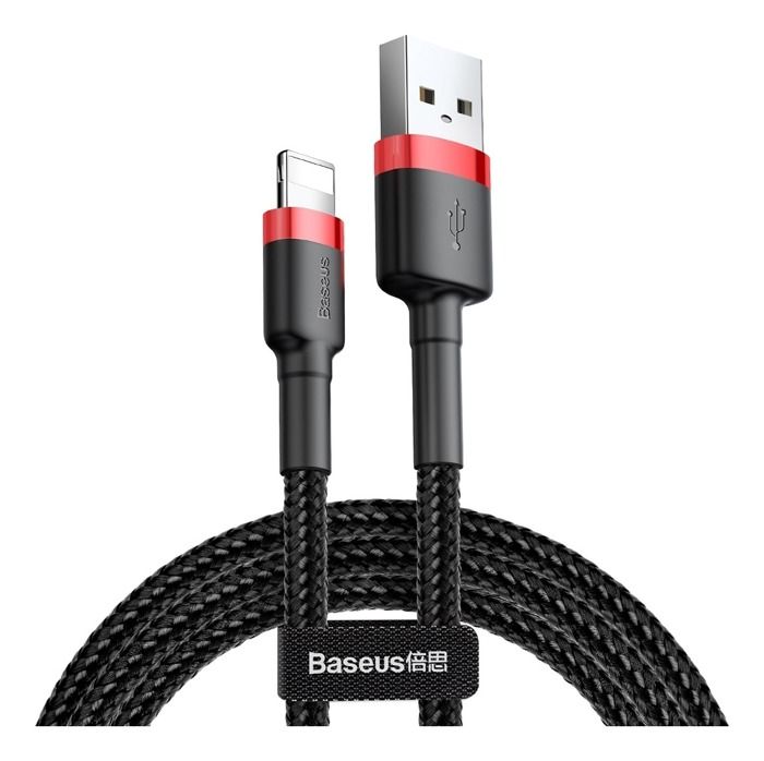 Câble pour iPhone - iPad Renforcé vers USB / Heavy Duty / Charge Rapide / 1 mètre / Noir / Baseus