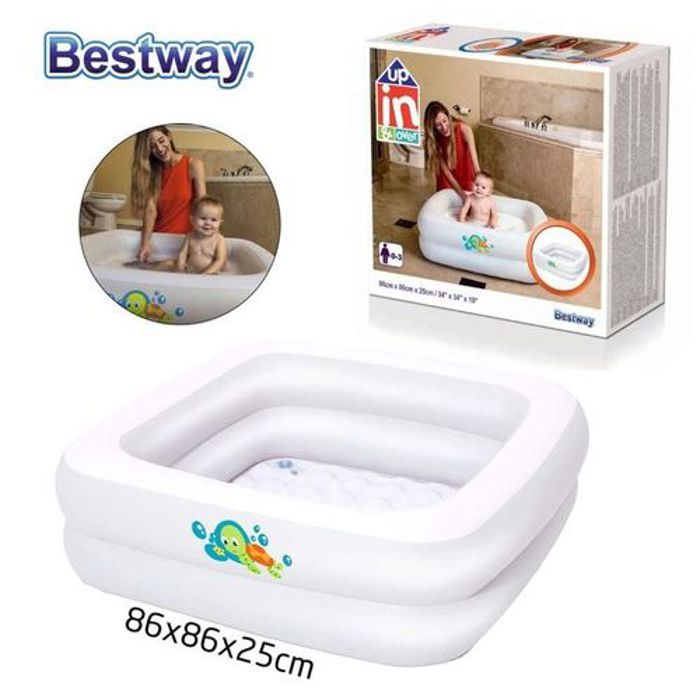 Baignoire bébé - Bestway - Gonflable - Vinyle résistant - 86x86x25cm - Multicolore