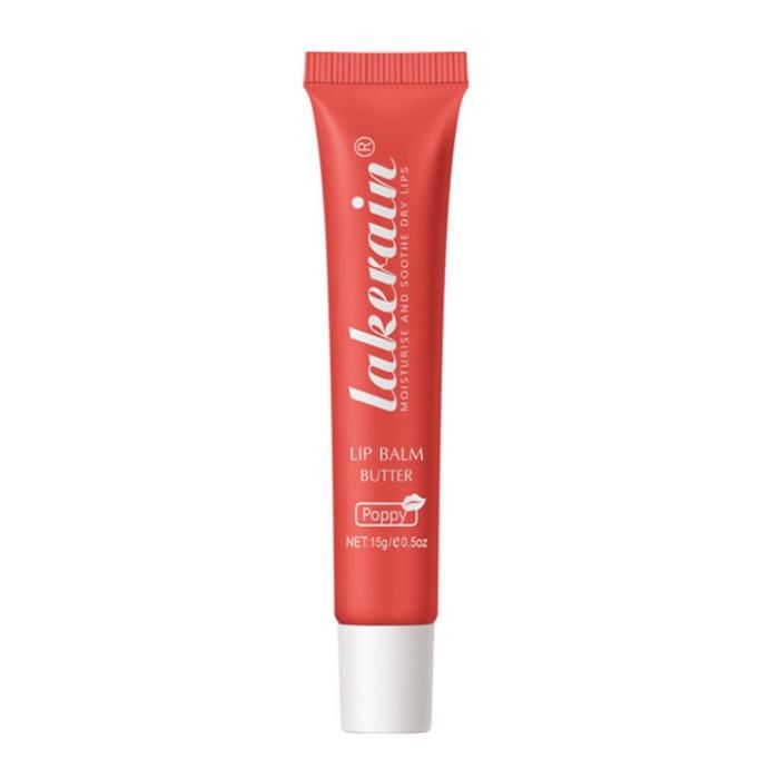 Baume à Lèvres - Lakerain - Lip Gloss Butter #04 POPPY - 15g - Hydratation - Rouge - Masque de nuit