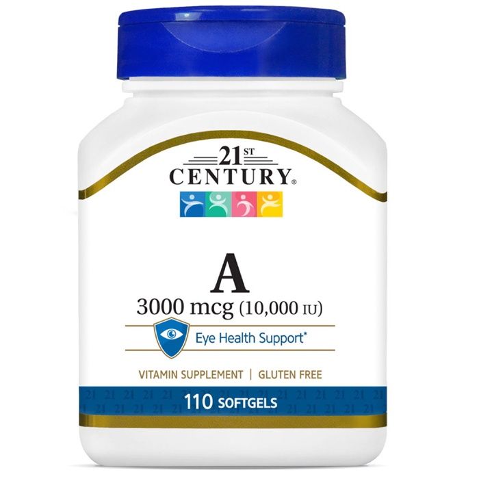 21st Century Vitamine A 3000mcg - 110 Comprimés | Vision, Peau & Système Immunitaire