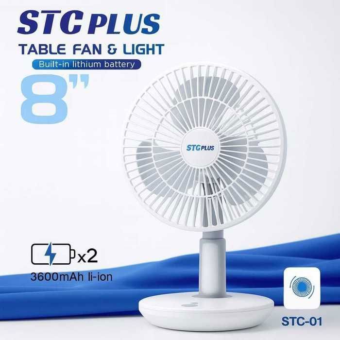 Ventilateur rechargeable batterie 3600mAh, 3 vitesses et Led desk