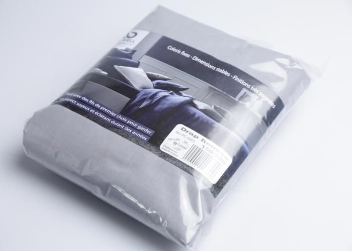 Drap Housse - COUVRE WELL - 160x200 - Polycoton - 115g - 76 Fils - Gris