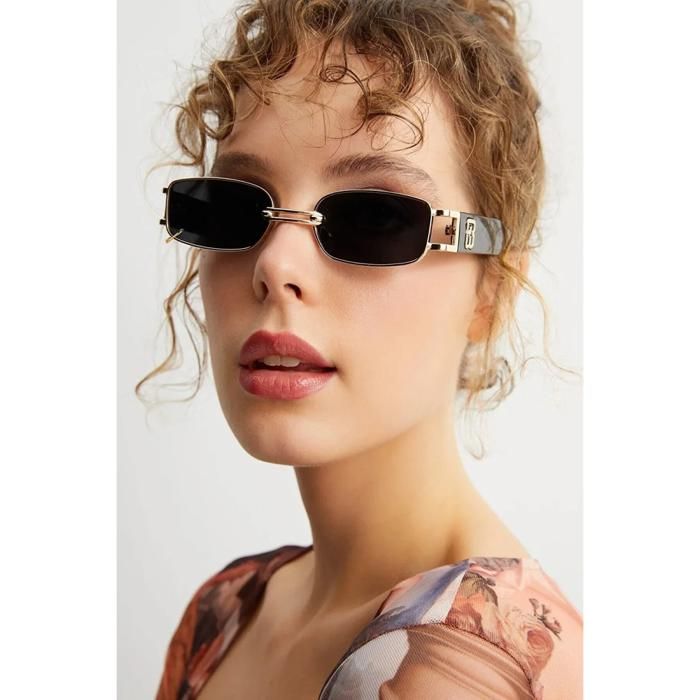 Lunettes de soleil - AQUA DI POLO - APSS062301 - Rectangulaires - Or - Verre fumé