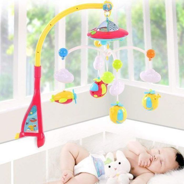 Mobile musical pour bébé - Grand format - Télécommande - Composants non toxiques - Coloré et vibrant
