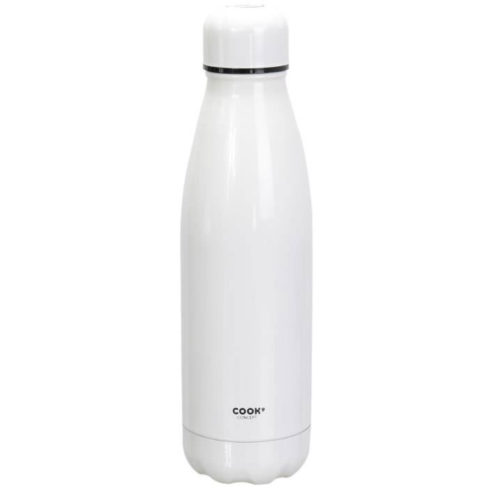Bouteille isotherme - Cook Concept - KA4637 - Acier inoxydable - 50 cl - Double paroi - Blanc