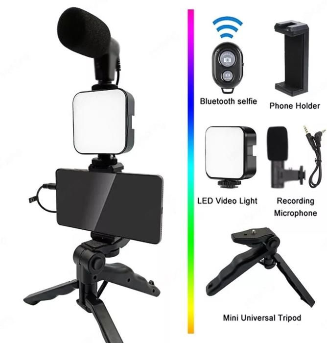 Kit de Vlogging Portable, équipement de fabrication vidéo avec trépied