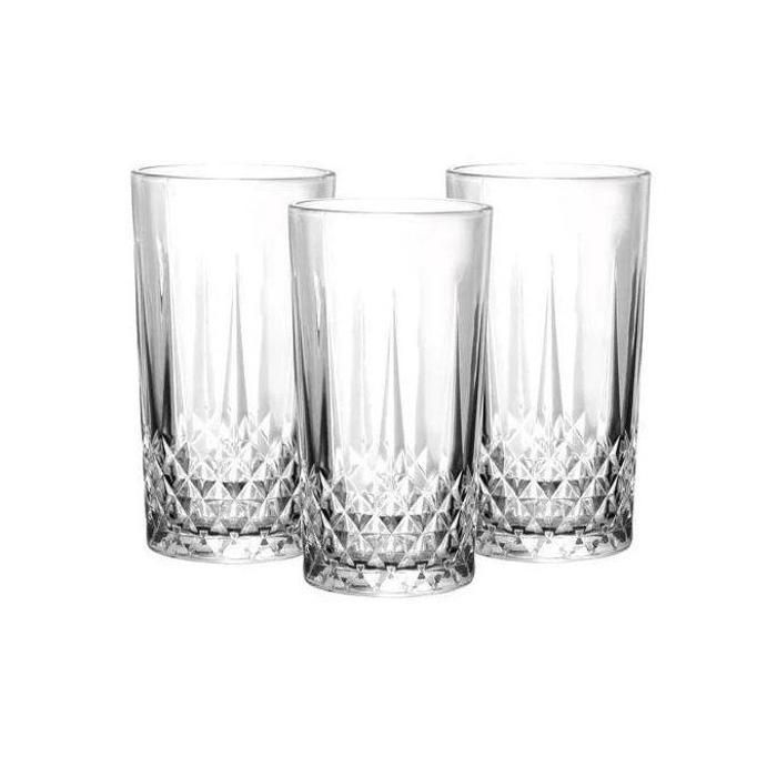 Verres - Transparent - Set de 6 - 255ml - Élégance - Compatible lave-vaisselle