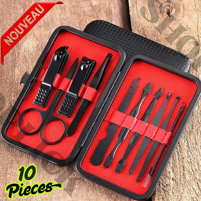 Ensemble de coupe-ongles ménager neuf, portable 10 pièces,en acier inoxydable manucure et pédicure professionnel