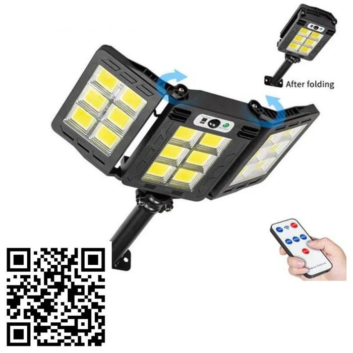 Applique Murale Solaire - Non spécifié - Pliable - Détecteur de Mouvement - 3 Têtes LED - IP65