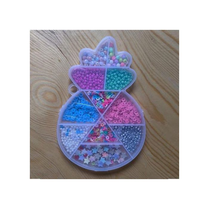 Boîte de perles pour enfants,idéale pour créer des bijoux et des bracelets.