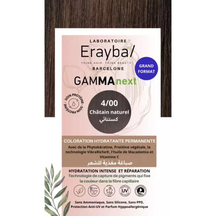 Coloration Gamma Next 4/00 Châtain Naturel Erayba 4/00 60ml