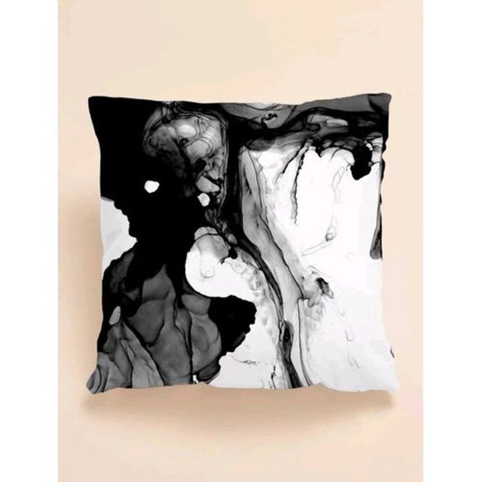 Housse de coussin à imprimé feuille sans bourre