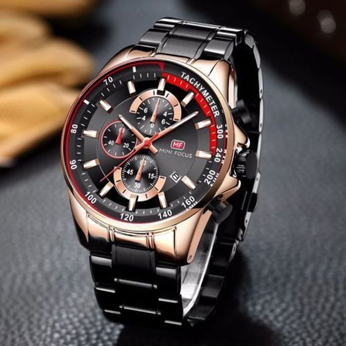Montre Sport - MINI FOCUS - Chronographe - Étanche - Acier - Design Élégant