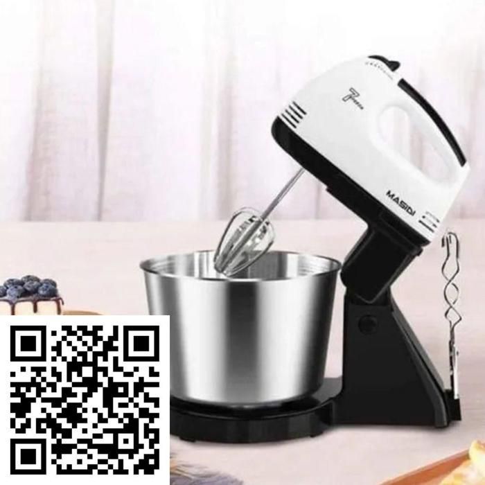 Batteur Électrique 7 Vitesses, Bol en Acier Inoxydable 2L, 260W en promotion