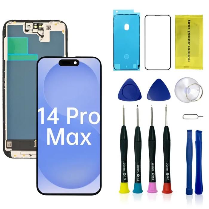Kit de Remplacement d'Écran LCD pour iPhone 14 Pro Max 6.7 Pouces avec Cadre,