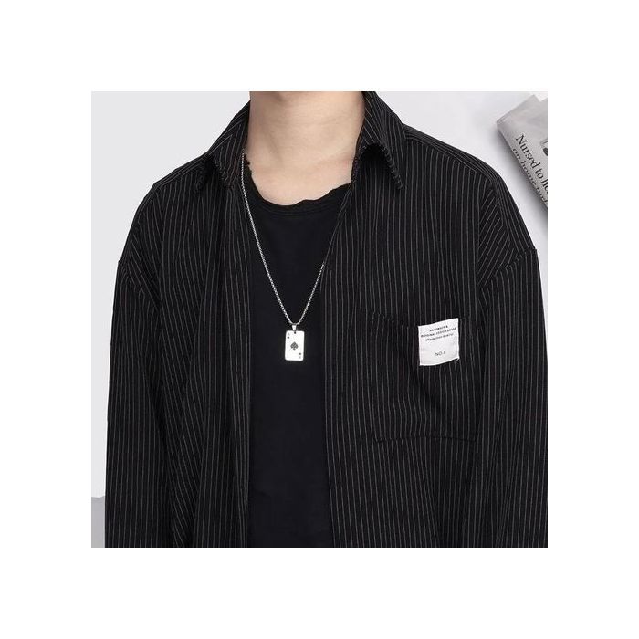 Collier - Haute Qualité - Acier Inoxydable - Pendentif Carte de Jeu - Argent - Mixte