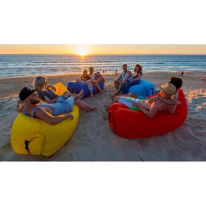 Canapé gonflable facile à installer pour chaise de plage, chaises de camping
