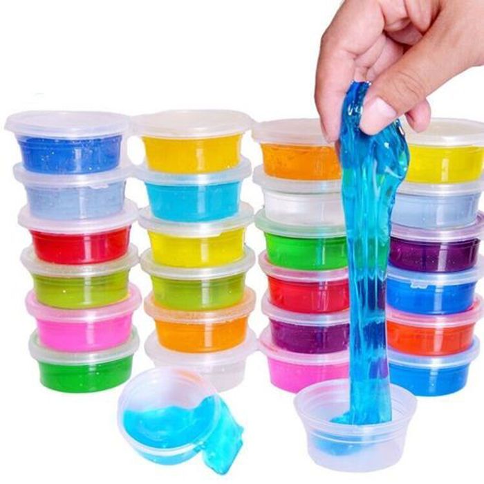 Coffret de 12 pots de slime - Dinosaure inclus - Non toxique - Multicolore - Pour enfants de 3 à 10 ans