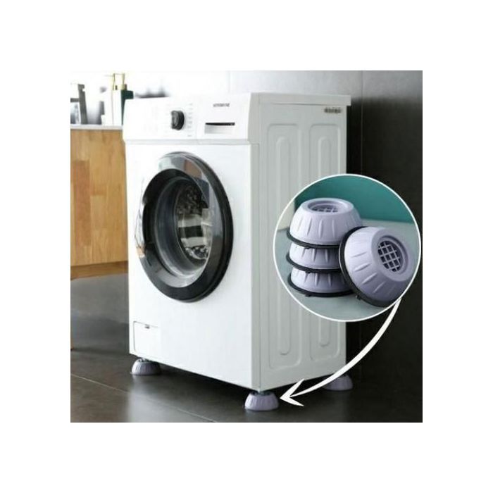 Support Pieds de machine à laver Anti-Vibrations, 4 Pcs Tampons Anti-Bruit