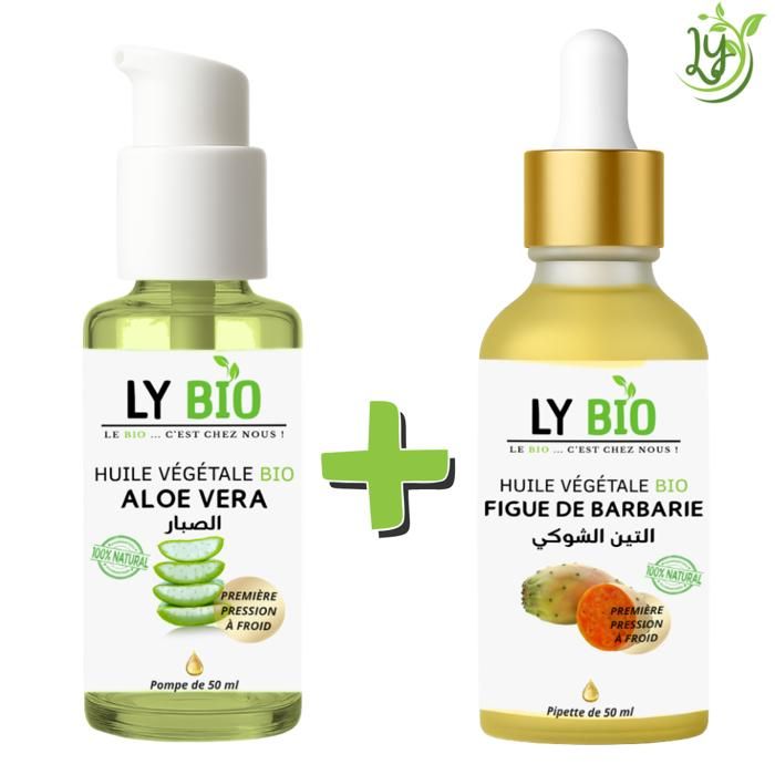 Pack de soins - LYBIO - Aloe Vera 50ml - Figue de Barbarie 50ml - Hydratant - Mixte