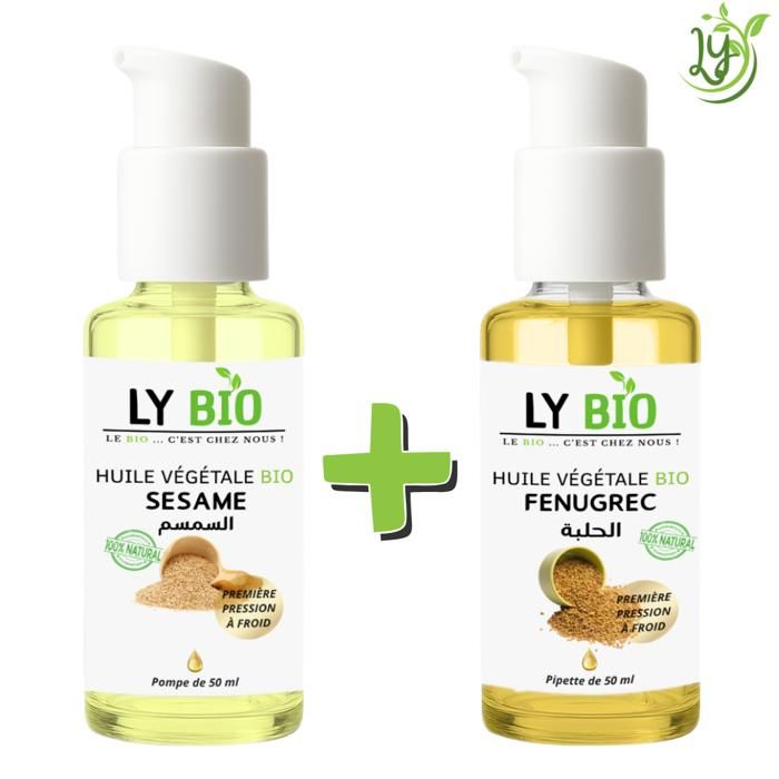 Pack Huile - LYBIO - Huile Sésame et Fenugrec - 50ml - Nourrissant - Mixte