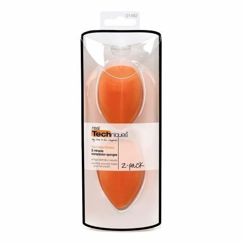 Éponge de teint - Real Techniques - Pack de 2 - Multi-fonctionnelle - Fini lisse - Couverture précise