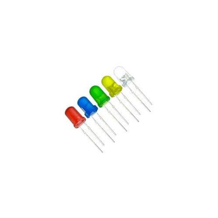 Mélange de 500 pièces de led 5mm, 5 couleurs (rouge, jaune, vert, bleu, blanc)