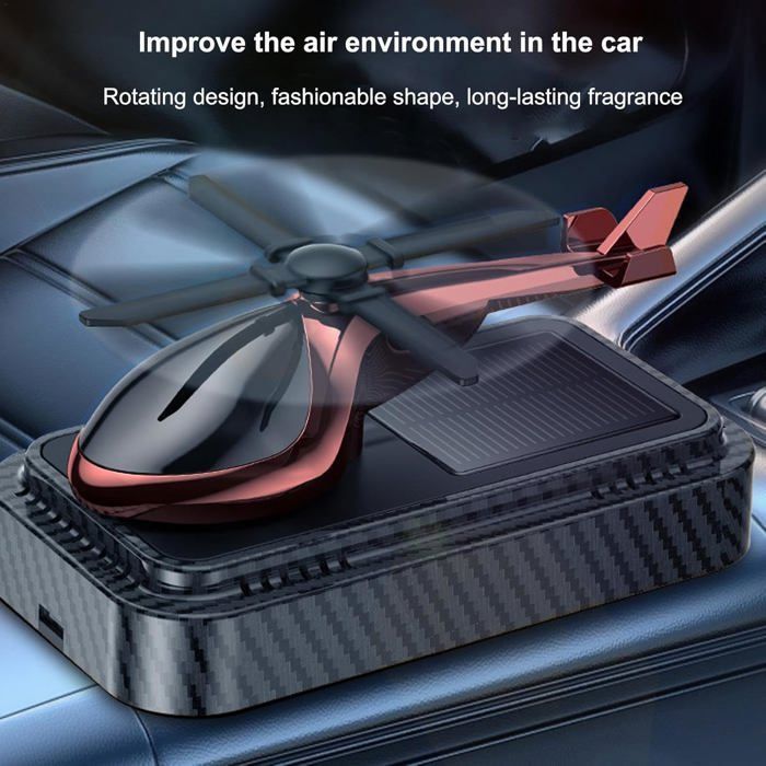 Désodorisant solaire pour voiture, diffuseur de voiture, Désodorisant de parfum de voiture exquis en forme d'hélicoptère, Décoration