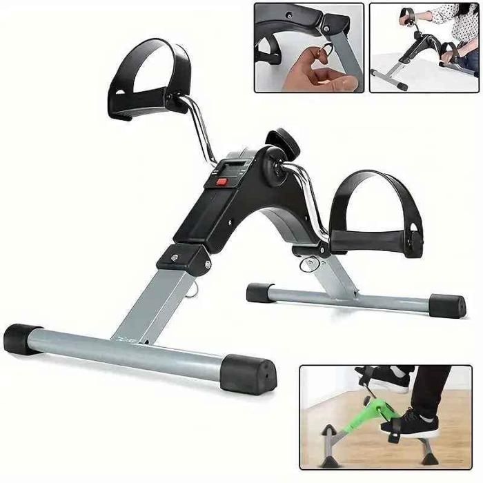 Mini vélo pliable avec écran LCD, avec pédales réglables, fitness à domicile.