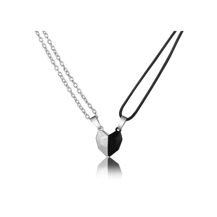 Collier - Non spécifié - Pack 2 Cœurs Magnétiques - Séparables - Cadeau Amis - Mixte