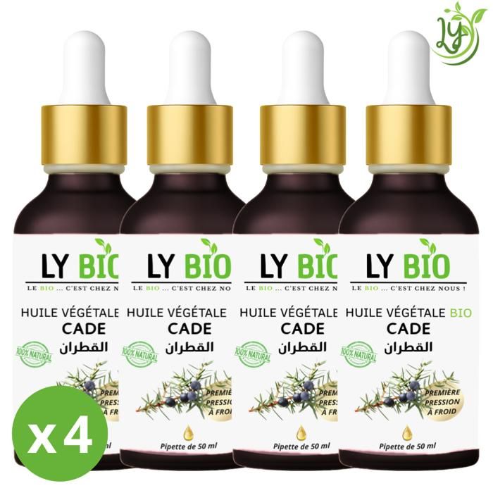 Huile Cade - LYBIO - 50ml - Lot de 4 bouteilles - Tous types de cheveux - Effet apaisant