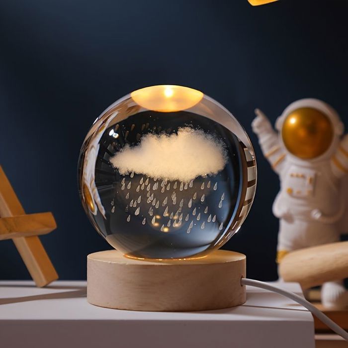 Veilleuse boule de cristal galaxie 3D