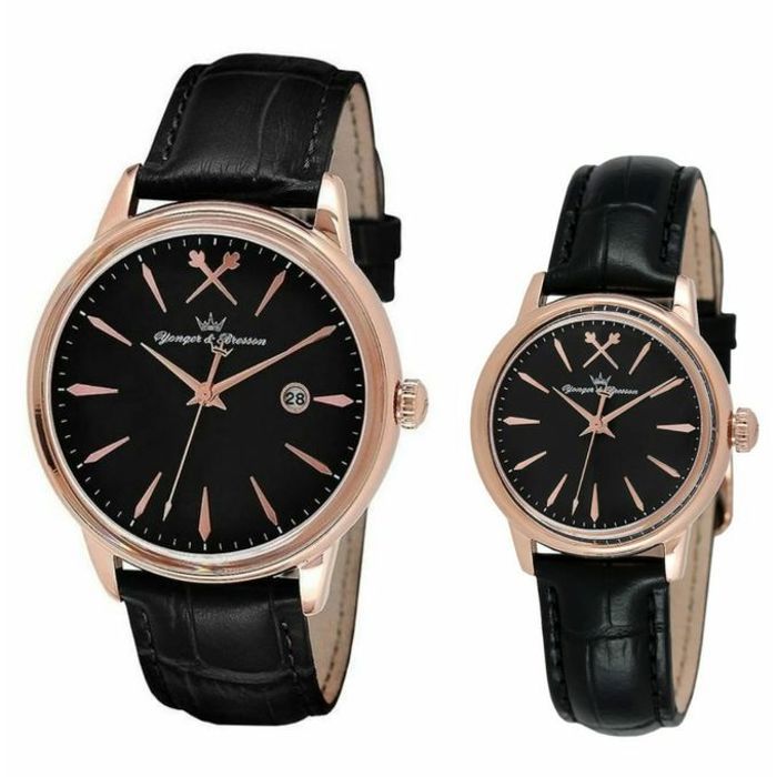 Yonger & Bresson - Montres pour les deux ELLE et LUI - DHCR052/AA - Boitier Bronze - Cadran Noir