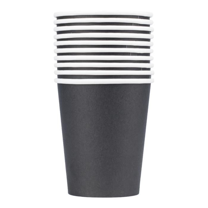 10 GOBELETS EN PAPIER NOIRS MODUS VIVENDI 250ML