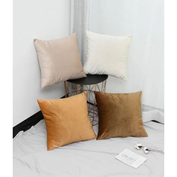 4 Pièce Housse de coussin en suédine unicolore 45 x 45 cm