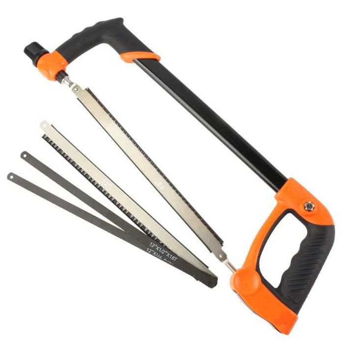 Scie à main avec 4 lames multifonctionnelle pour couper divers objets durs