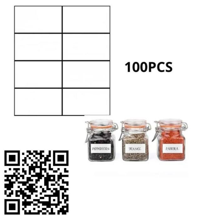 Lot de 100 étiquettes autocollantes blanches pour une organisation facile de votre cuisine et bureau