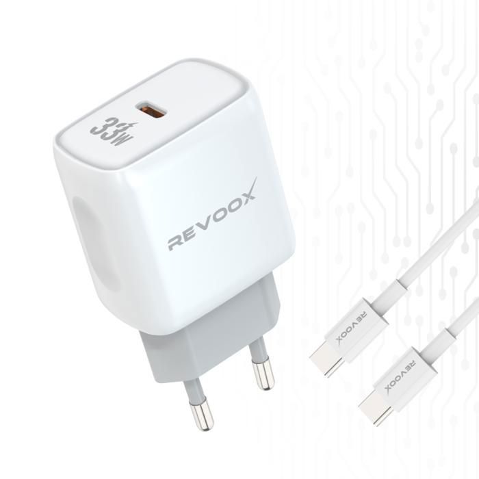 Revoox Chargeur 33W USB‑C + Câble Type‑C Inclus