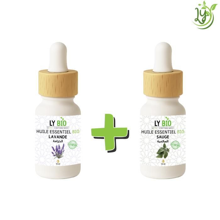 Pack Huile Essentielle - LYBIO - Lavande 10ml - Sauge 10ml - Aromathérapie - Bien-être