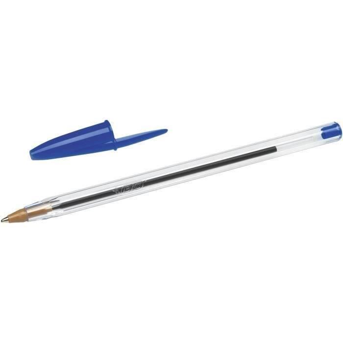 BIC Cristal Original Stylos-Bille Pointe Moyenne (1,0 mm) - Bleu, Boîte de 50