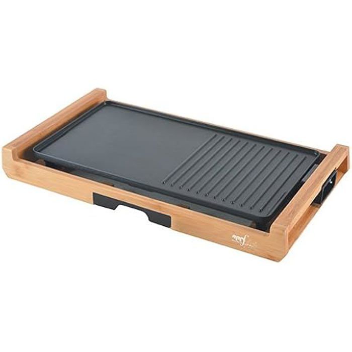 Melchioni Family Bamboo Grill Elgrill 1800 W, Bambu, Svart, One Size