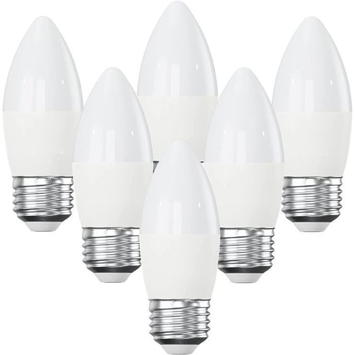 Light Lot 6 Lampes Led Flamme, culot E27, Lumière Blanche